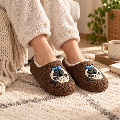 Chausson femme carlin peluche