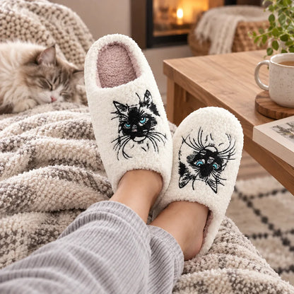 Chausson chat femme