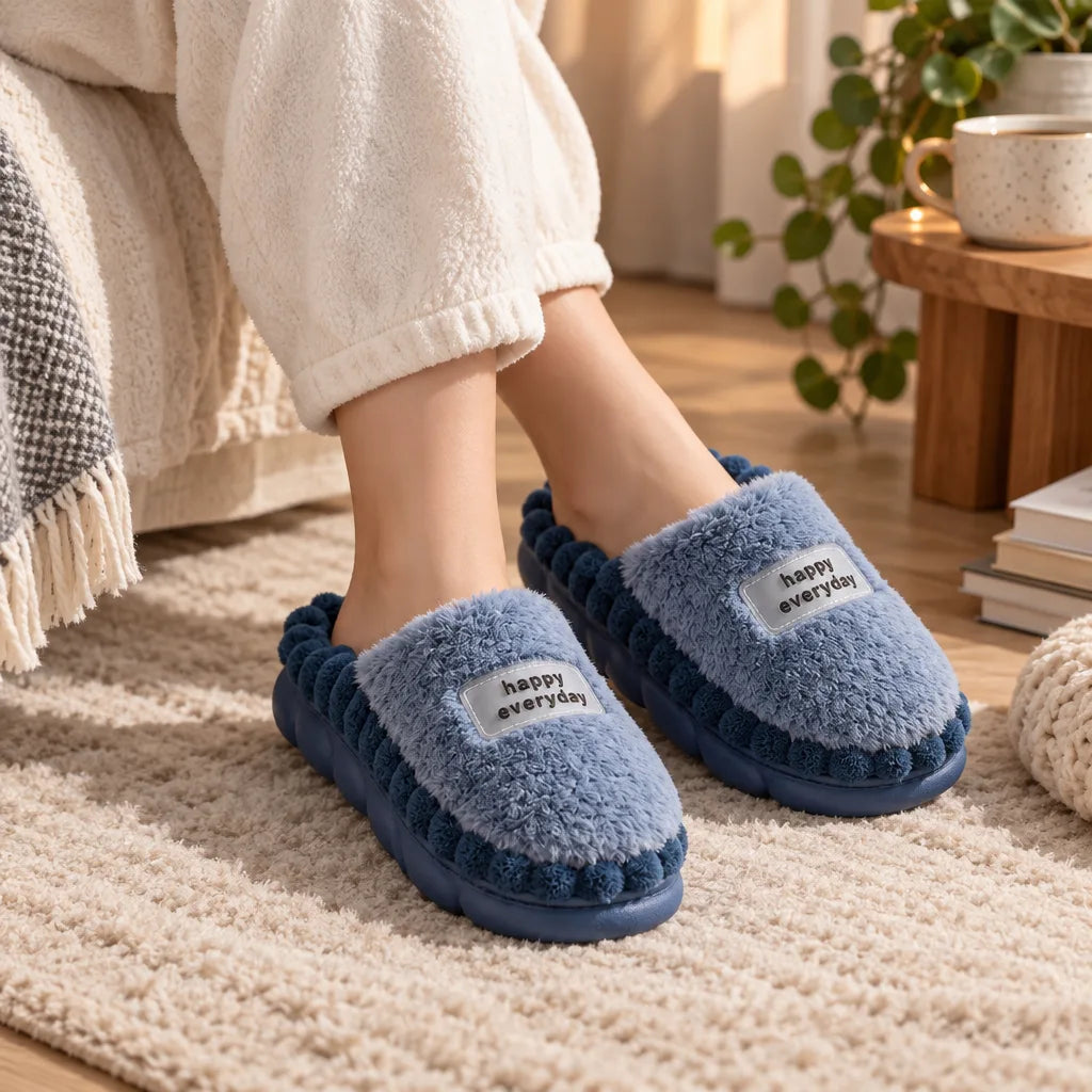 Chausson femme motif pois