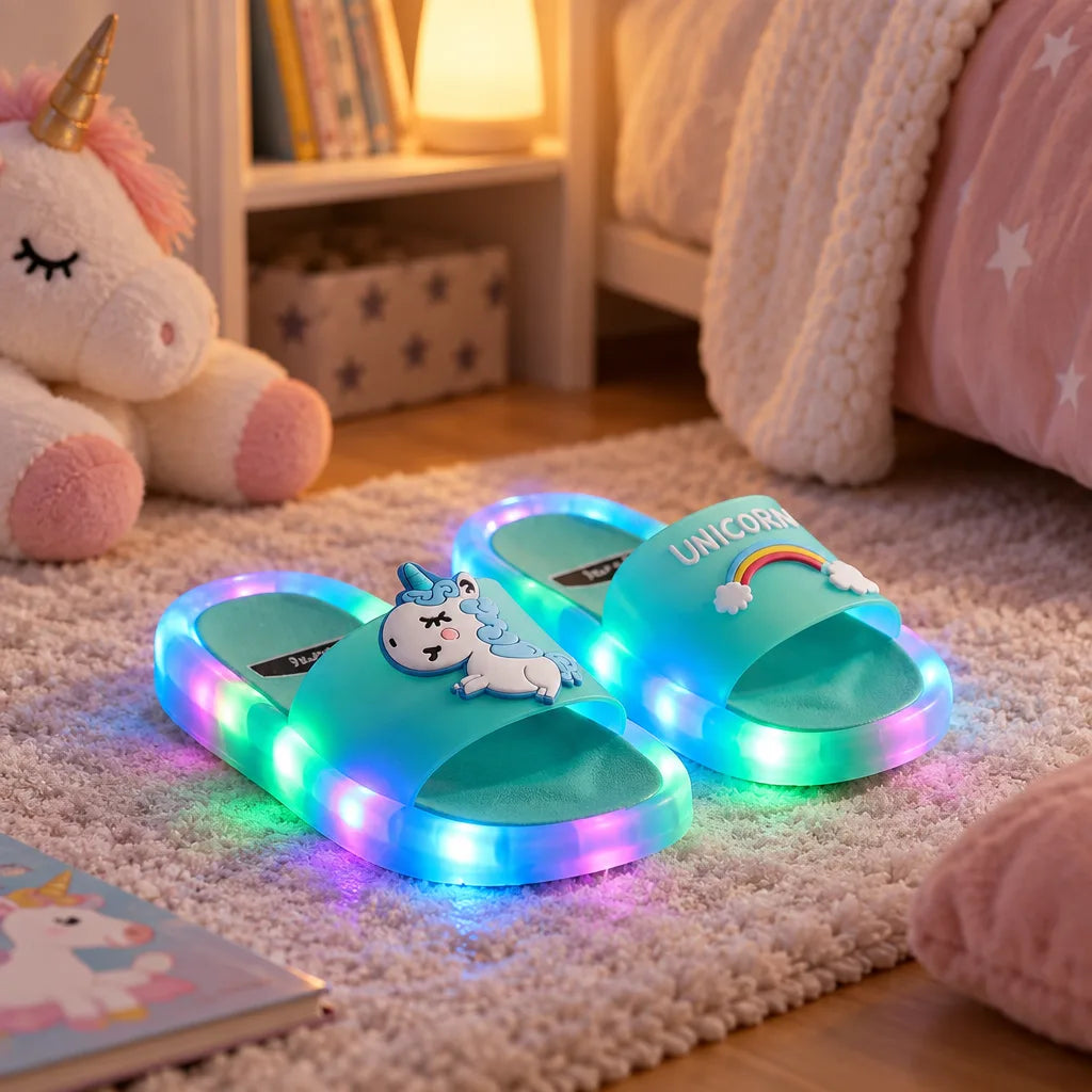 Chausson enfant licorne lumineux