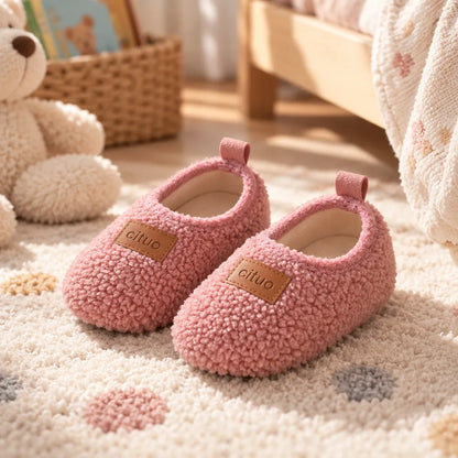 Chausson enfant peluche antidérapant