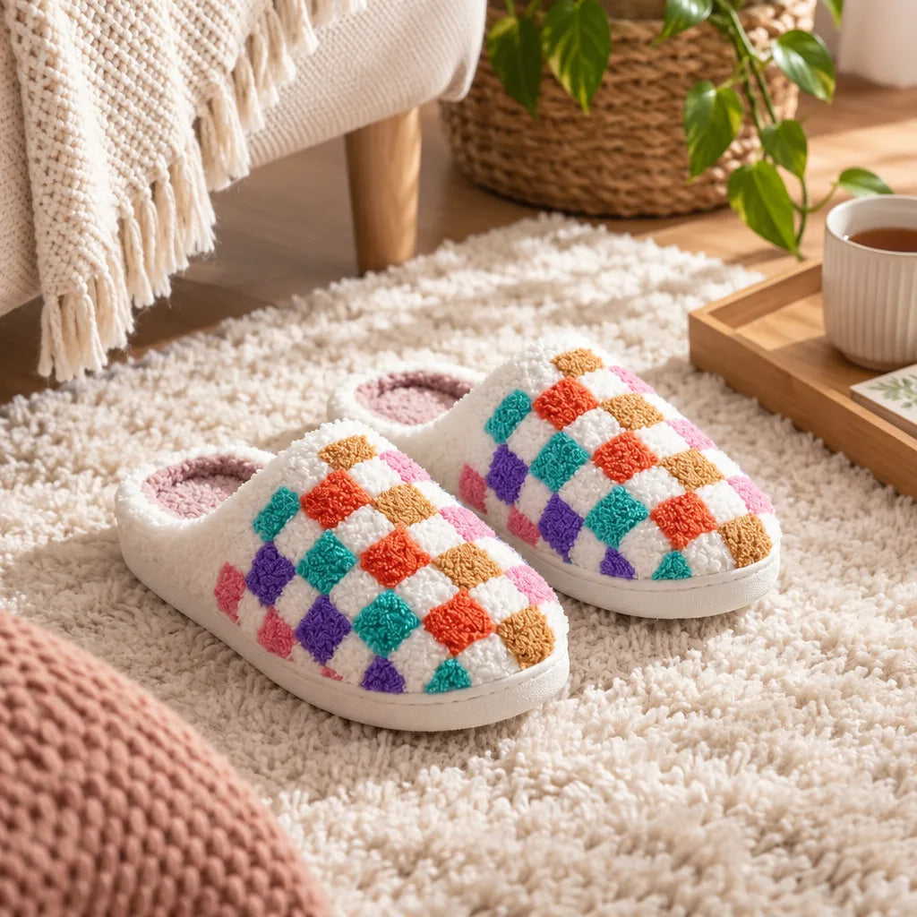 Chausson pantoufle coton semelle