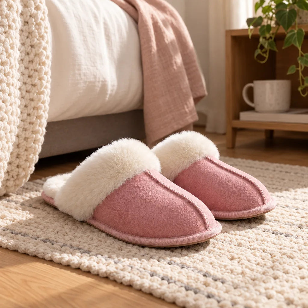 Chausson femme imitation daim