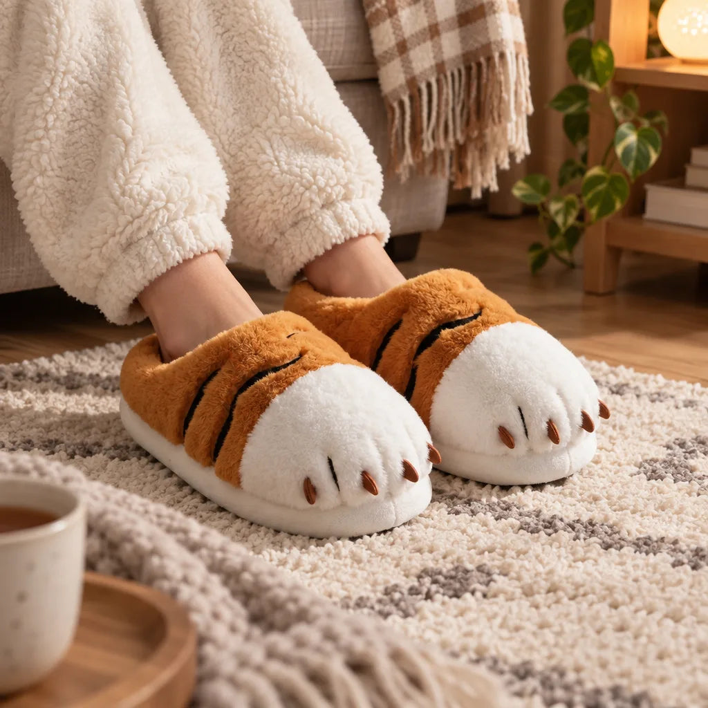Chausson tigre peluche