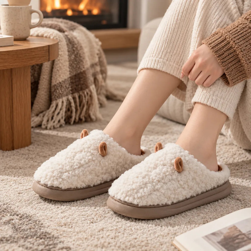 Chausson femme hiver flanelle