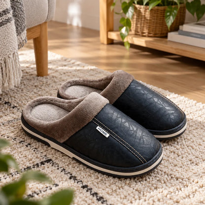 Chausson homme cuir pu