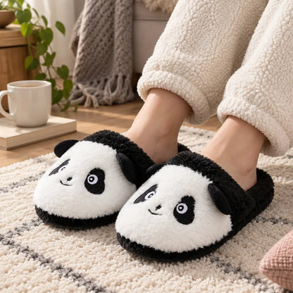 Chausson panda peluche femme