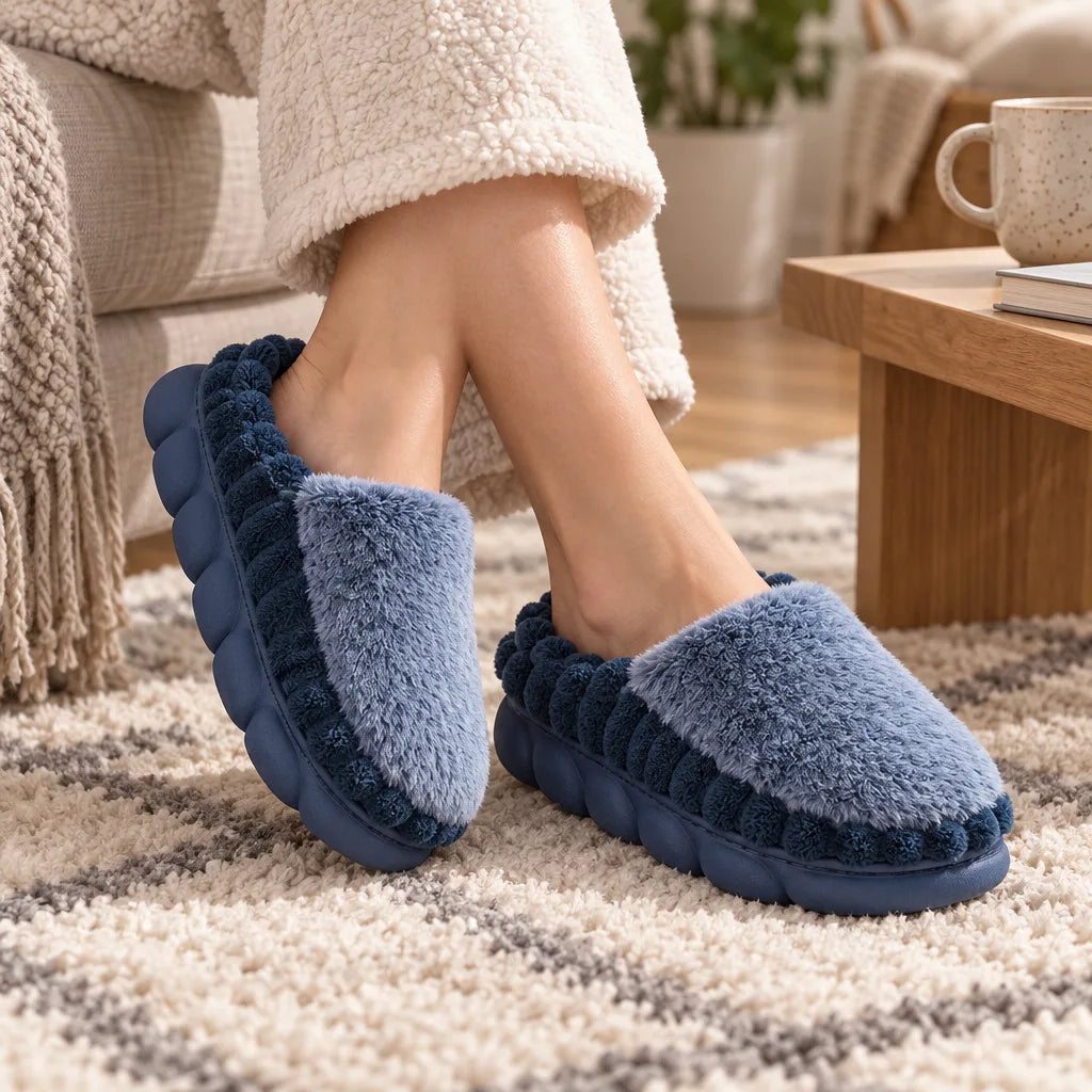 Chausson femme motif pois