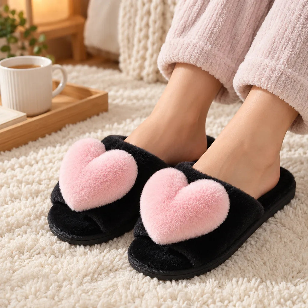 Chausson motif coeur femme