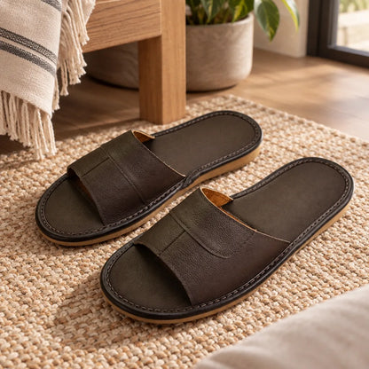 Chausson sandale homme cuir