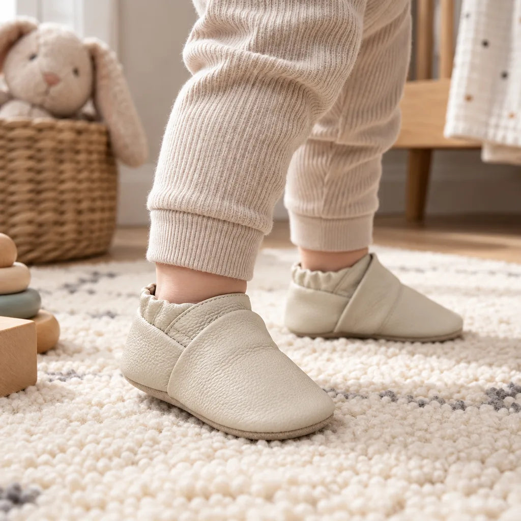 Chausson bebe cuir souple