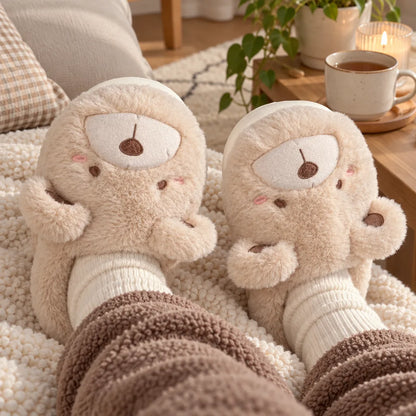 Chaussons animaux femme hiver