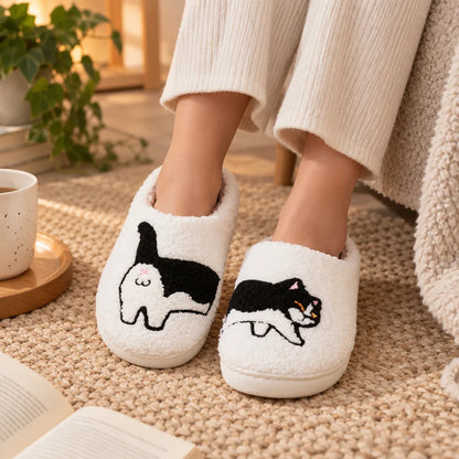 Chausson femme motif chat