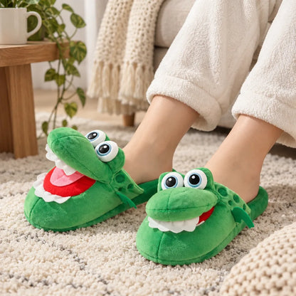 Chausson crocodile rigolo femme