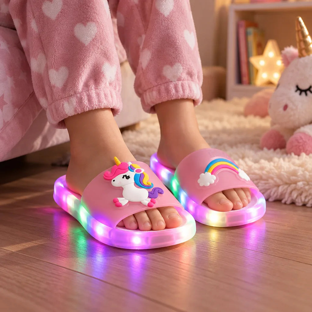 Chausson enfant licorne lumineux