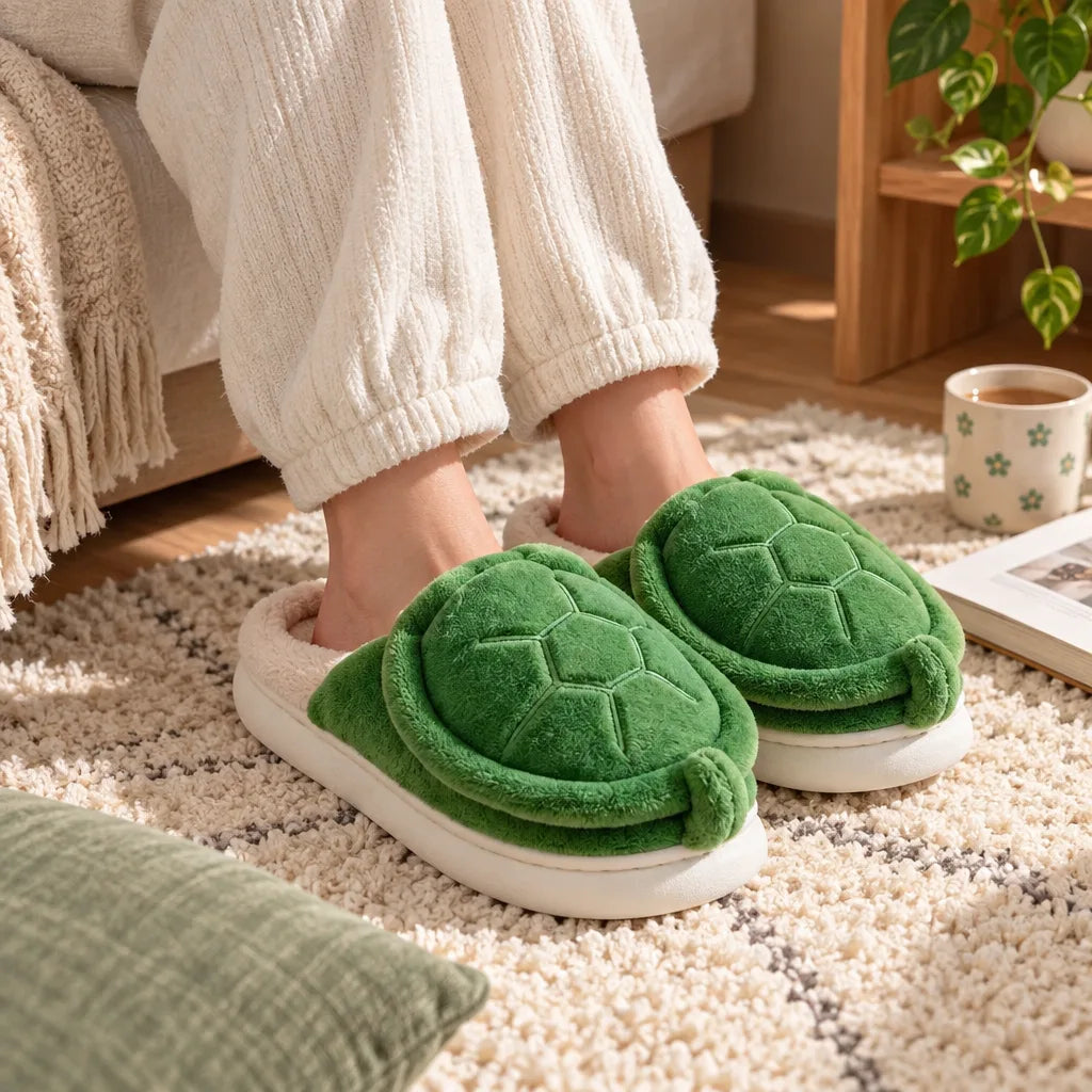 Chausson tortue peluche