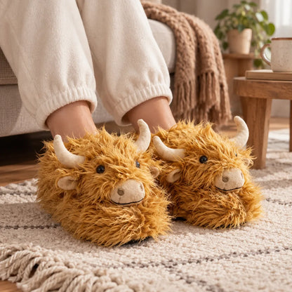 Chausson vache ecossaise peluche