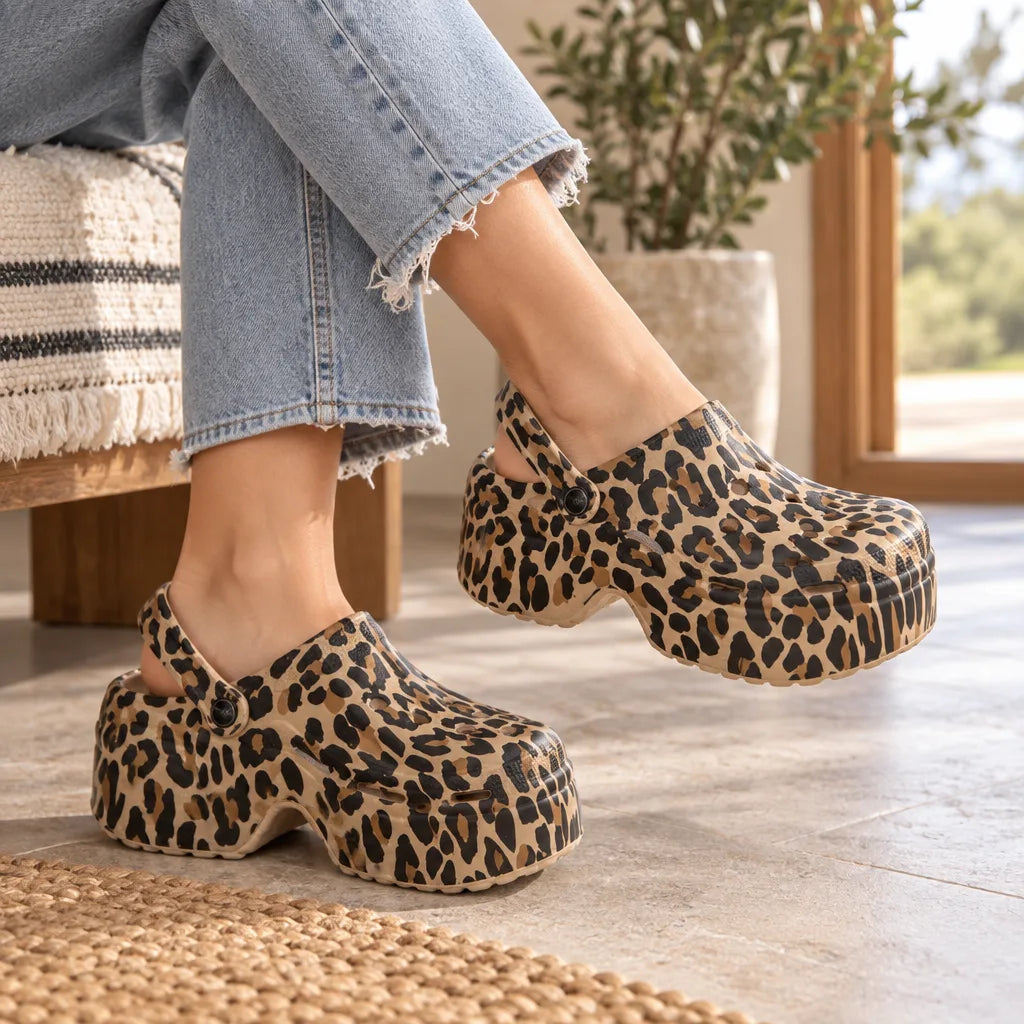 Sandales plateforme femme motif