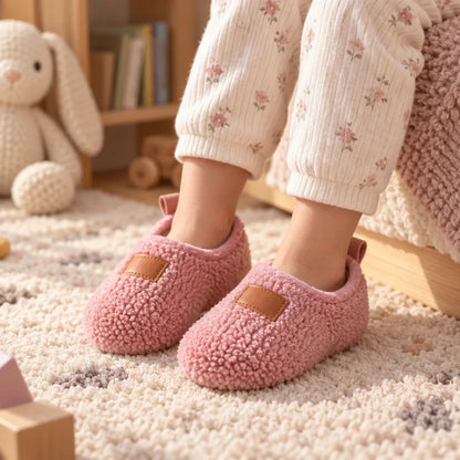 Chausson enfant peluche antidérapant