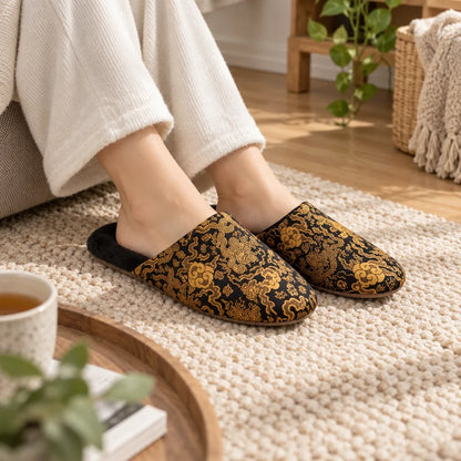 Chausson style chinois velours