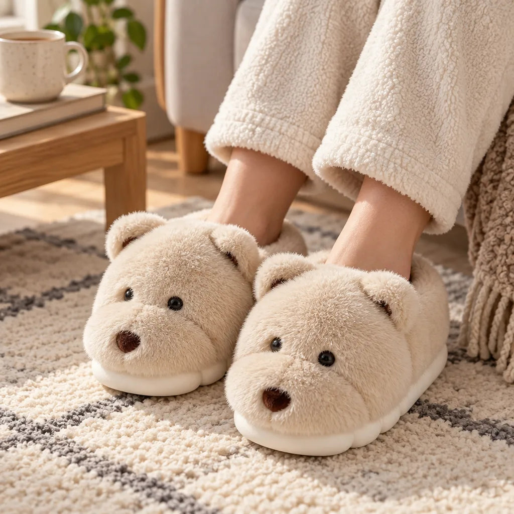 Chausson chien beige