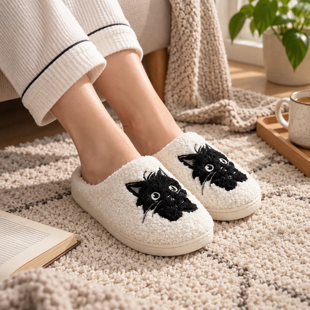 Chausson chat femme