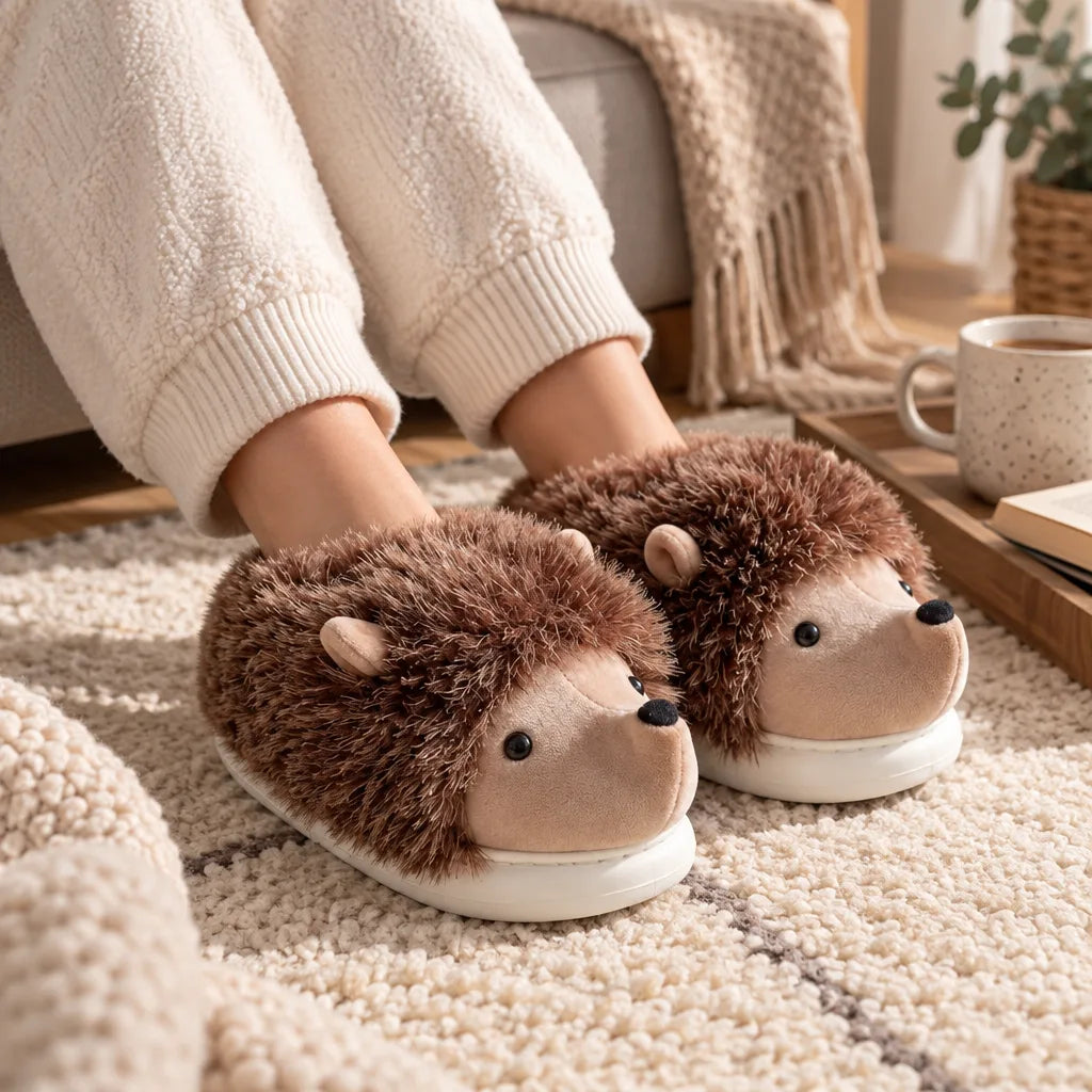 Chausson femme peluche hiver