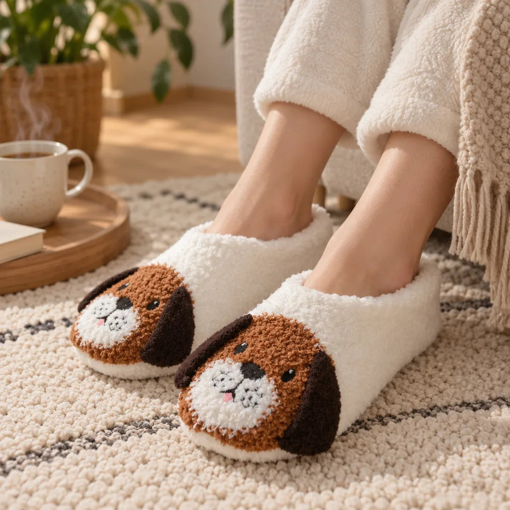 Chausson femme motif animal