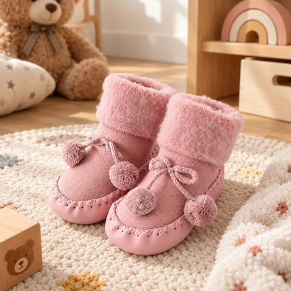 Chausson enfant pompon doublure