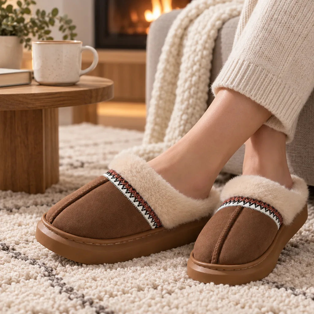 Chausson femme doublé peluche
