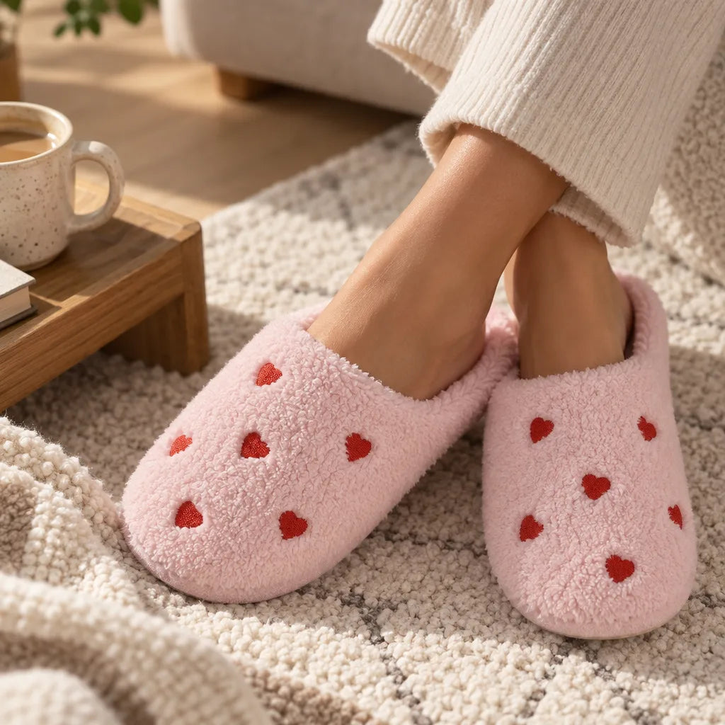 Chausson femme coeur