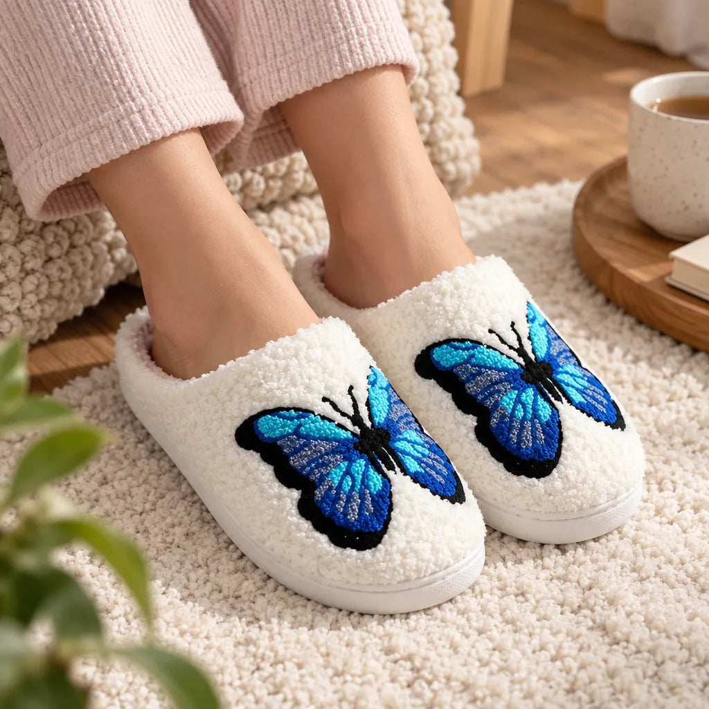 Chausson femme papillon doublure