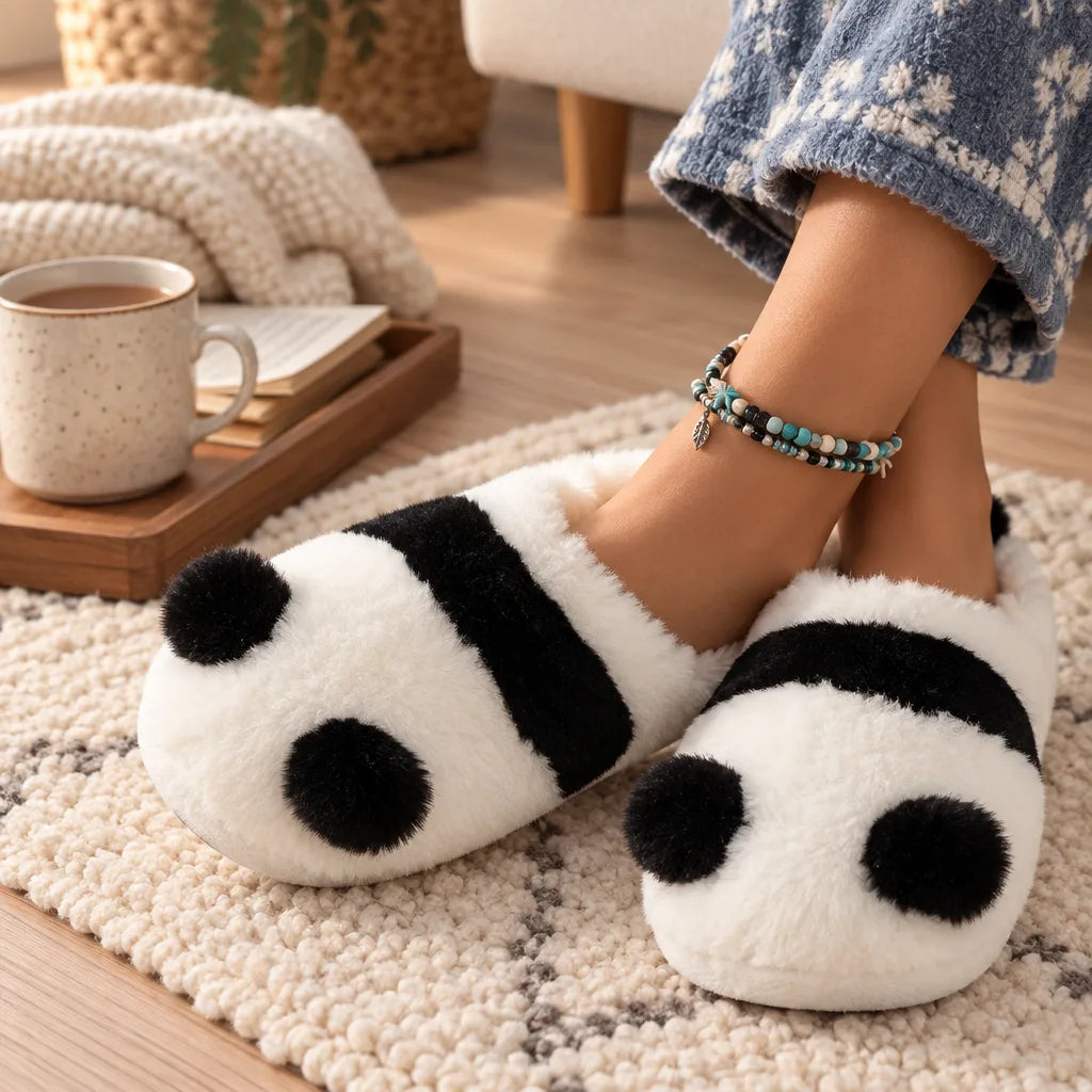 Chausson femme panda hiver