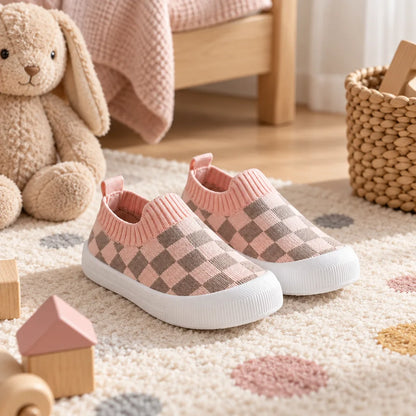 Chausson enfant carreaux