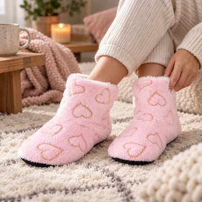 Chausson femme motif coeur