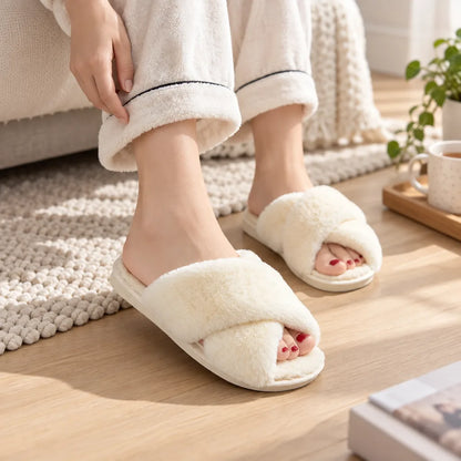 Chausson sandale femme peluche