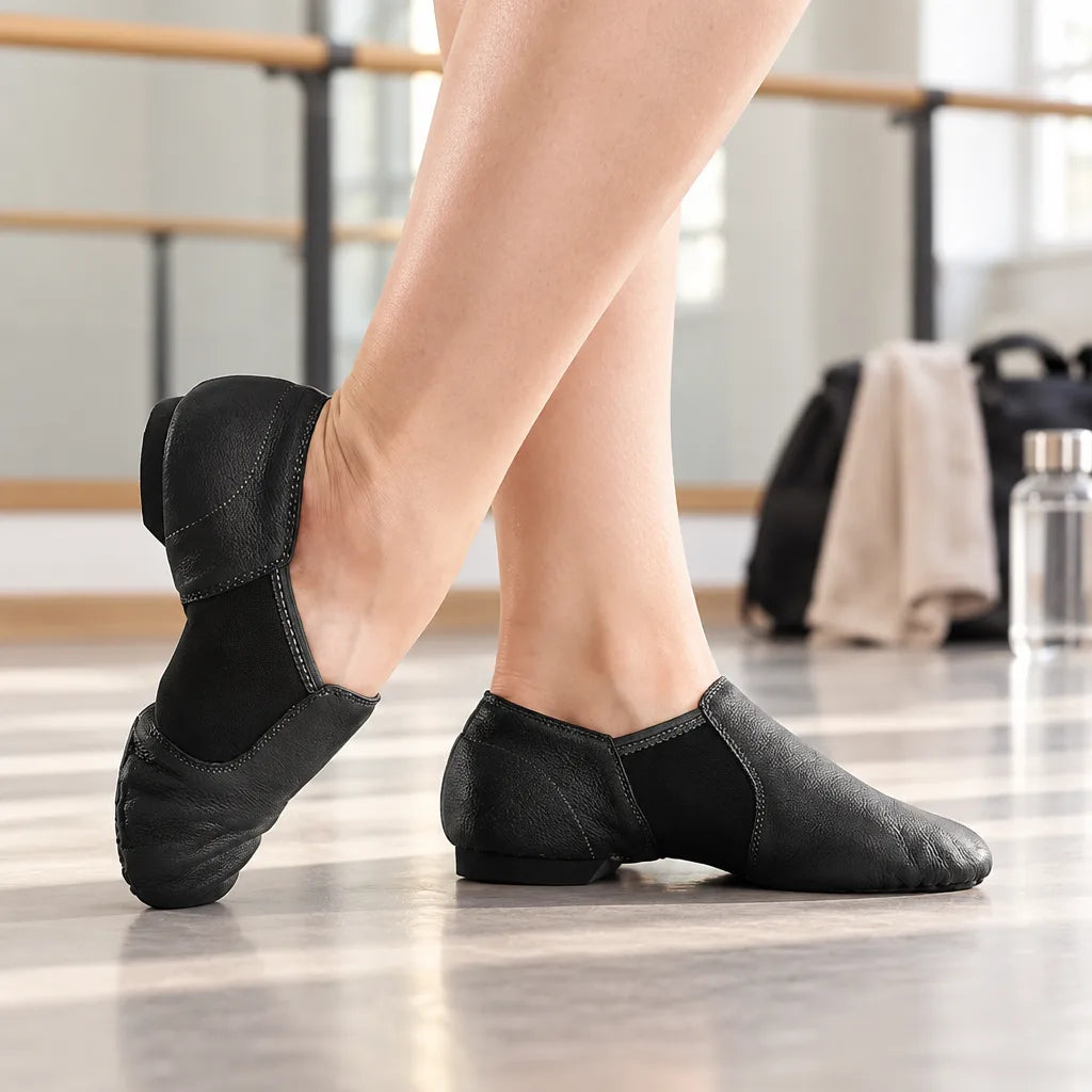 Chaussons cuir gym danse