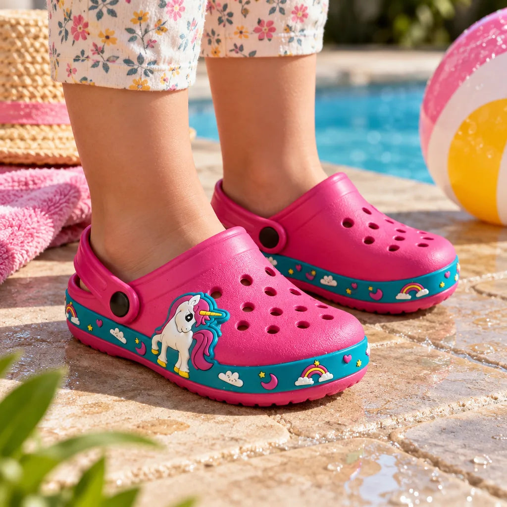 Chausson enfant été licorne