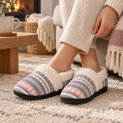 Chausson femme hiver fourré