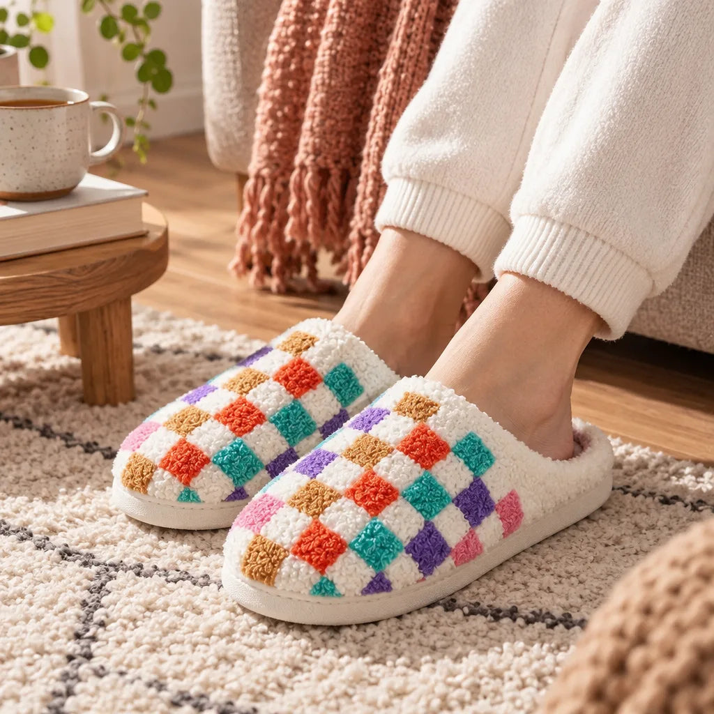 Chausson pantoufle coton semelle