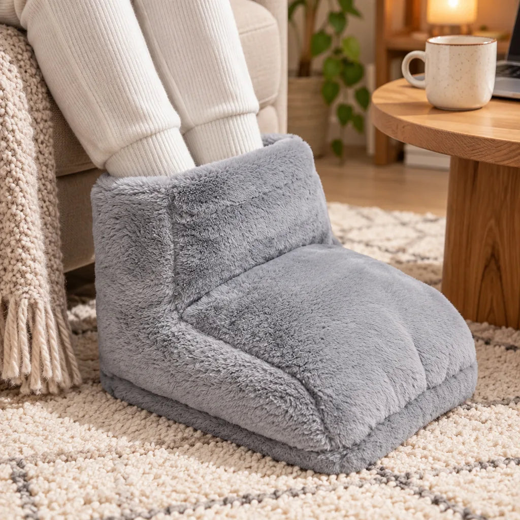 Chausson chauffant usb gris