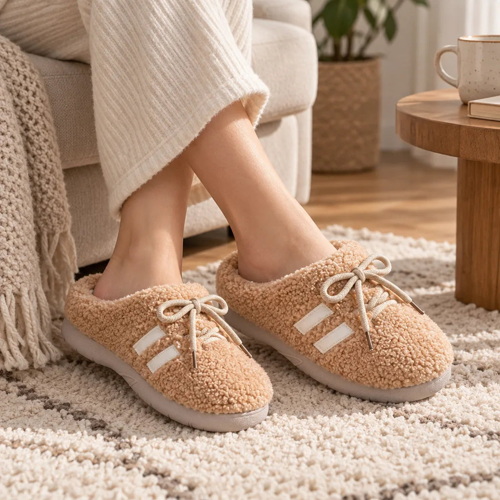 Chausson femme antidérapant chaud
