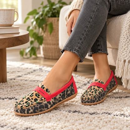 Chausson femme imprimé léopard