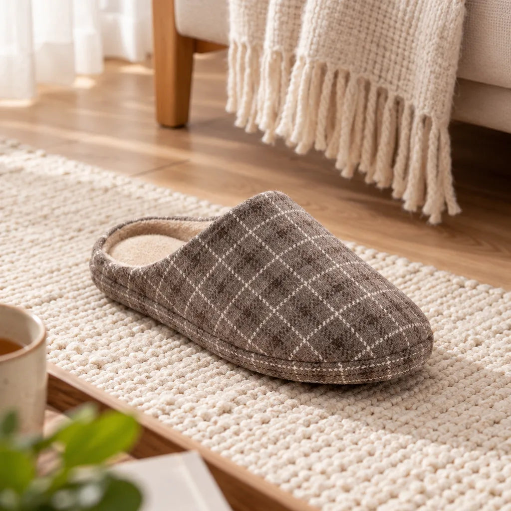 Chausson intérieur motif carreaux