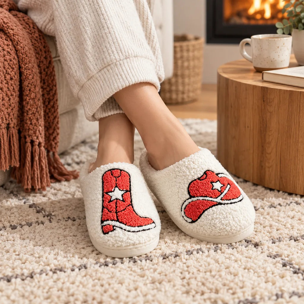 Chausson femme style cowgirl