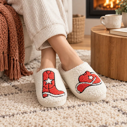 Chausson femme style cowgirl