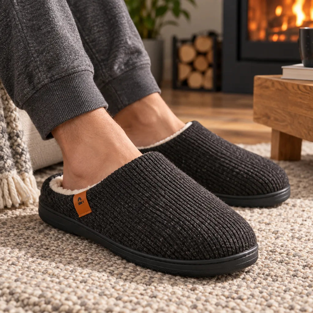 Chausson homme tricot fourré