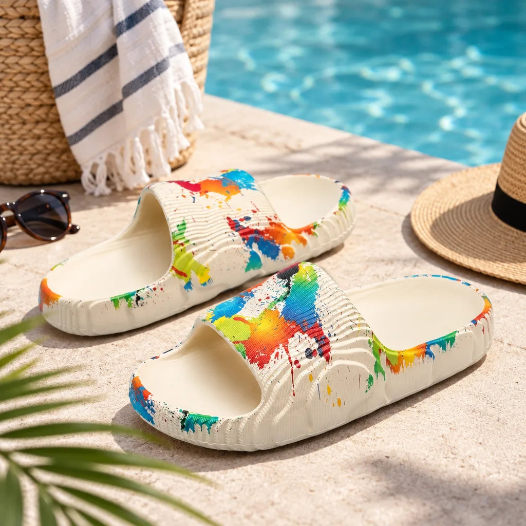 Sandales femme motif taches