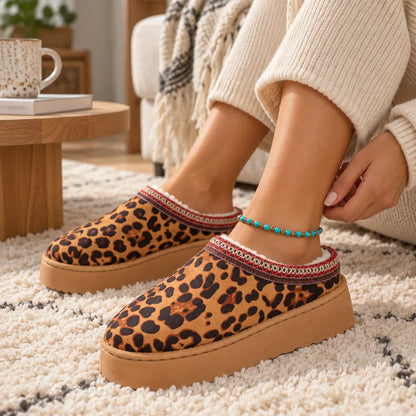Chausson plateforme femme motif