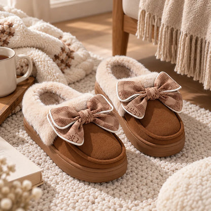 Chausson femme hiver noeud